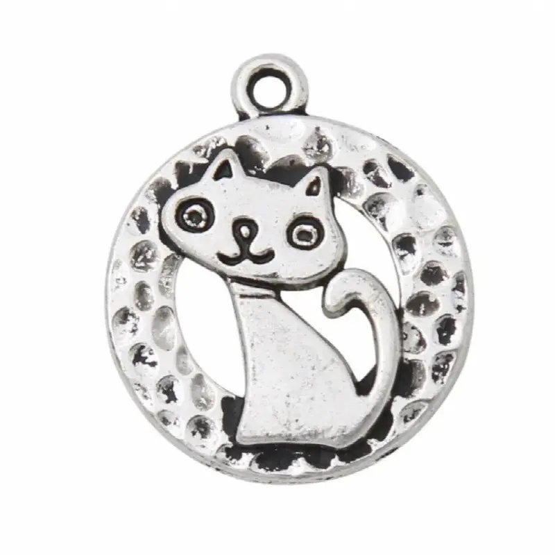 Multicoloured Alloy Cat Animal Charms For Kids 17*20Mm 10Pcs Aac1568 Size 10