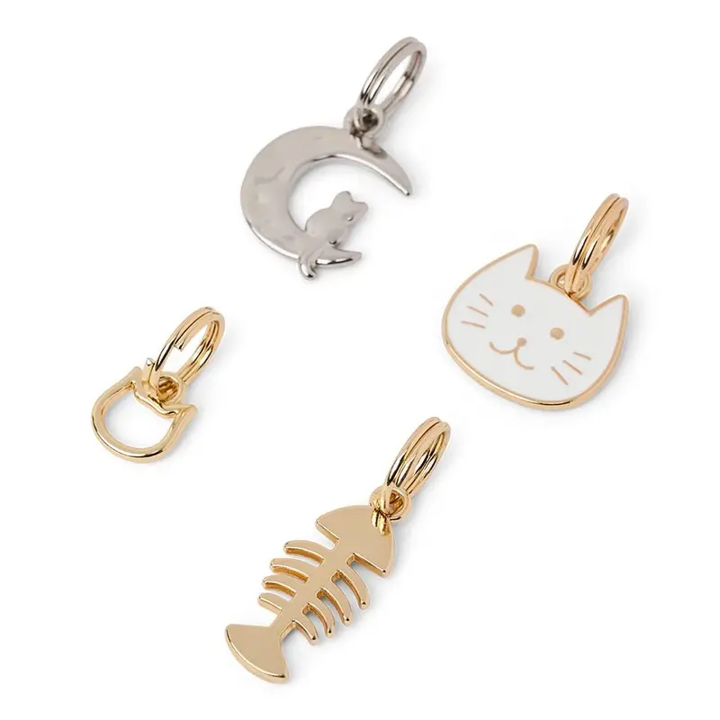 Pets At Home Cat Collar Charms Metallic 4 Pack