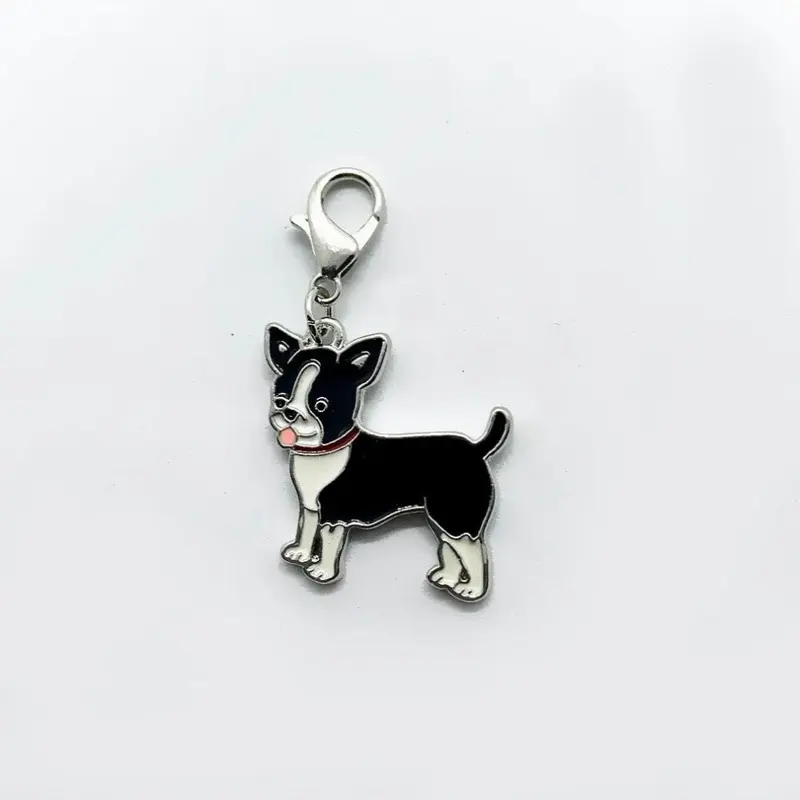 Multicoloured Family Pet Dog Chihuahua Enamel Metal Pendant Charm