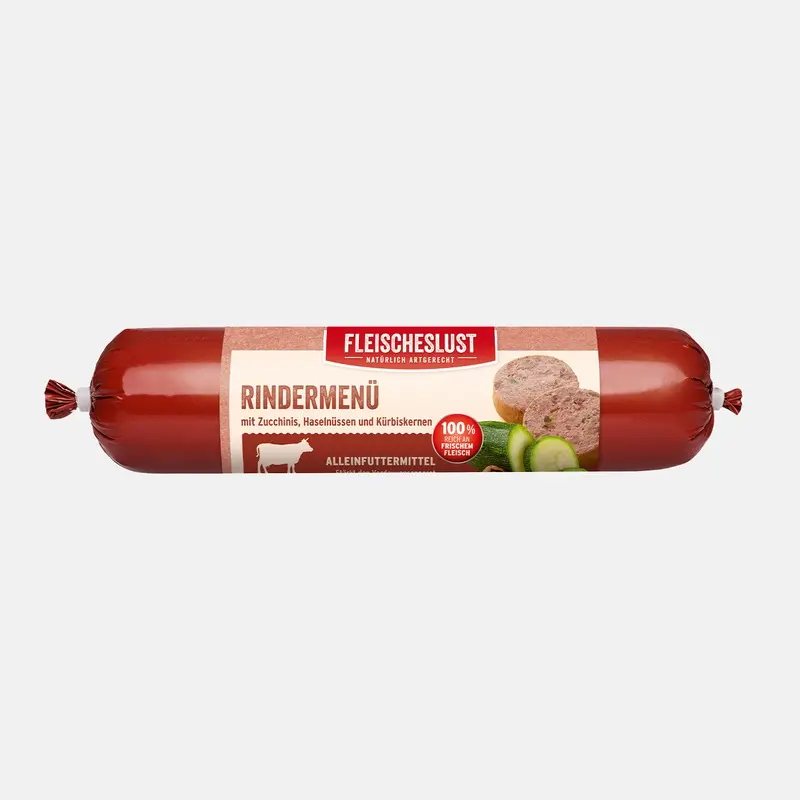 Fleischeslust Meatlove Beef Menu with Zucchini, Hazelnut & Pumpkin Seeds Dog Food 400g