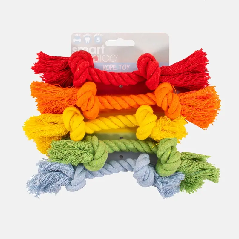 Small Dog & Puppy Rainbow Rope Tug Toys 5 Pack