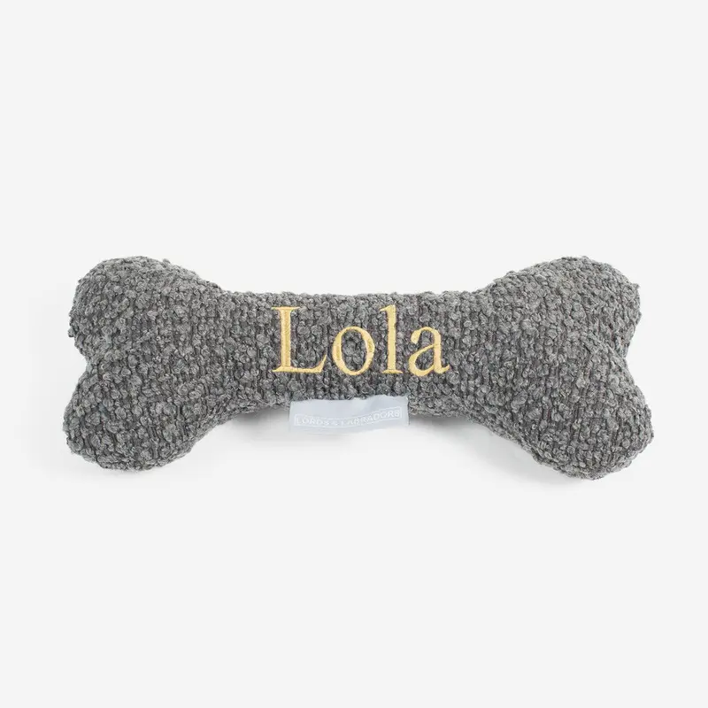 Bone Dog Toy in Granite Boucl by Lords & Labradors
