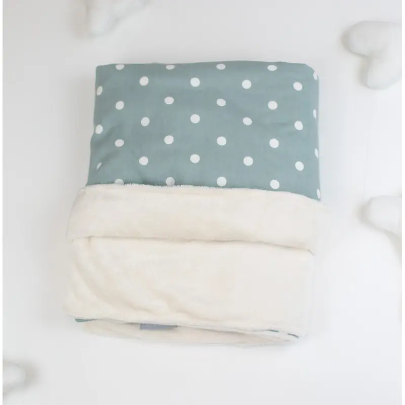 Cat & Kitten Blanket in Duck Egg Spot by Lords & Labradors