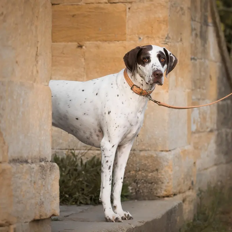Italian Padded Leather Dog Collar in Tan & Cream by Lords & Labradors
