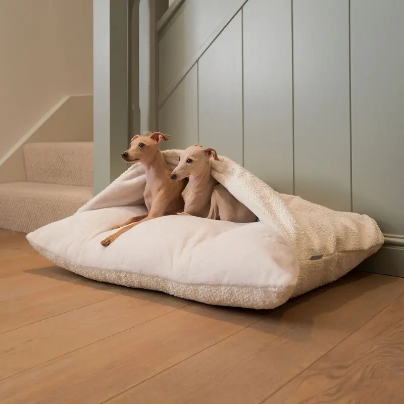 Sleepy Burrows Bed With Removable Cover in Ivory Boucl by Lords & Labradors