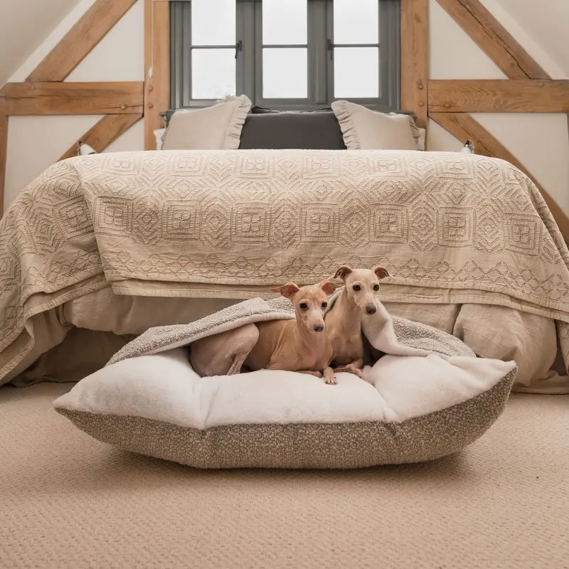 Sleepy Burrows Bed With Removable Cover in Mink Boucl by Lords & Labradors