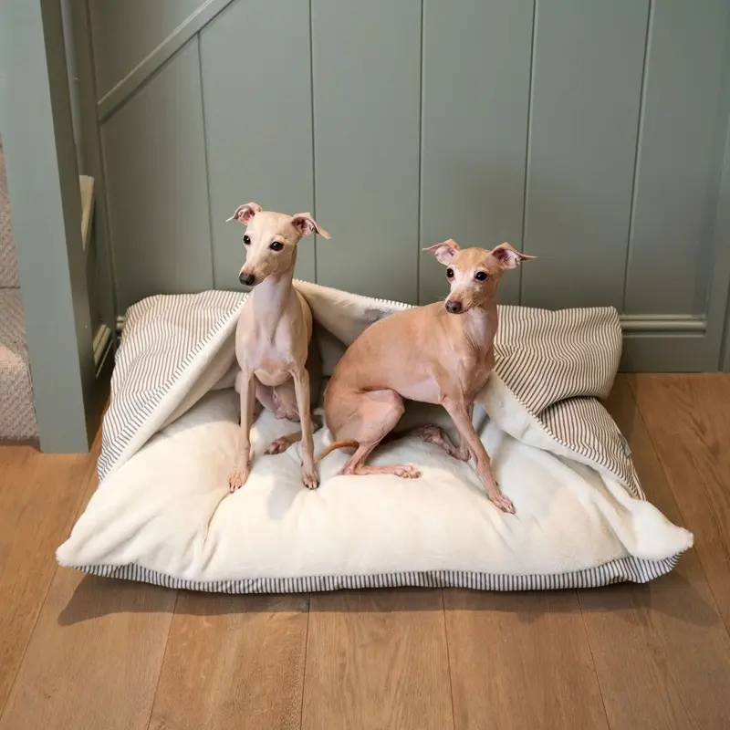 Sleepy Burrows Bed With Removable Cover in Regency Stripe by Lords & Labradors