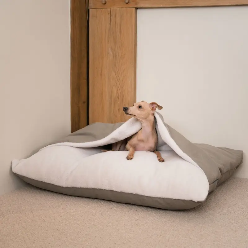 Sleepy Burrows Bed With Removable Cover in Savanna Stone by Lords & Labradors