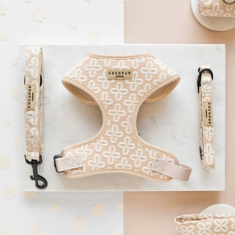 Cocopup London Vanilla Flower Luxe Adjustable Neck Harness
