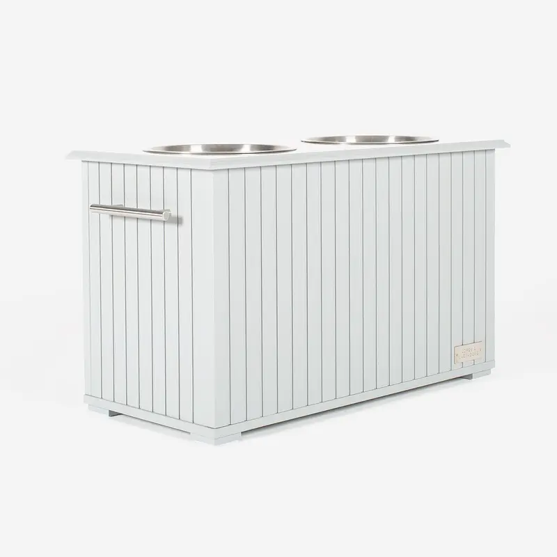 Wooden Pet Feeder in Grey by Lords & Labradors