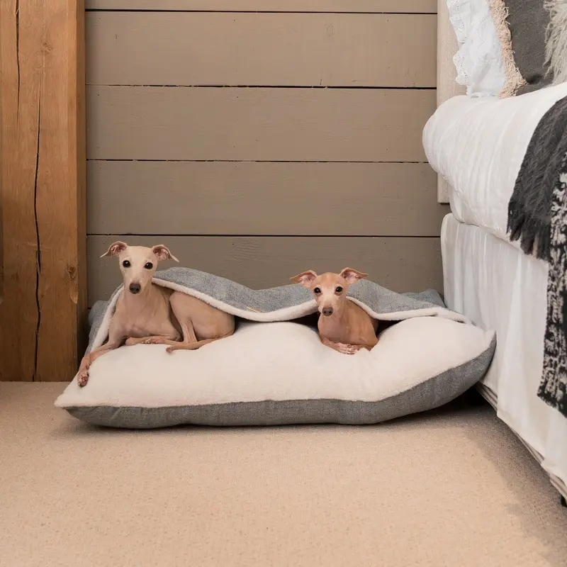 Sleepy Burrows Bed With Removable Cover In Inchmurrin Iceberg by Lords & Labradors