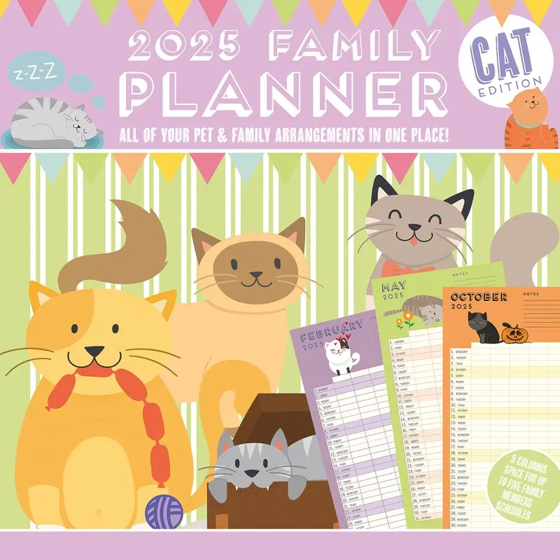 Monthly Cat Planner Calendar 2025