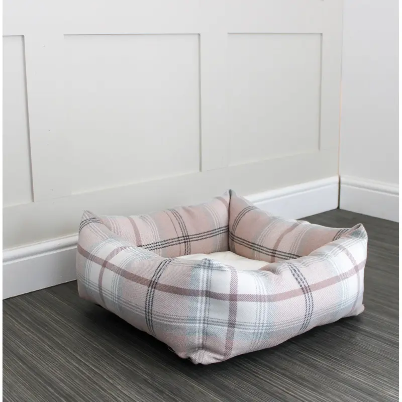 Box Bed For Dogs in Blush Tweed by Lords & Labradors