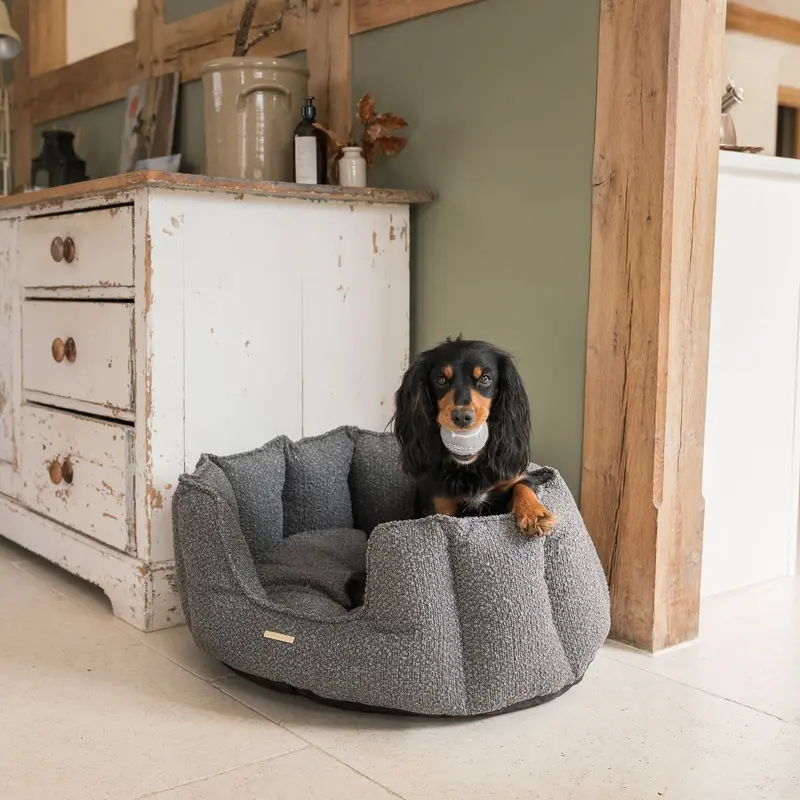 High Wall Bed in Granite Boucl by Lords & Labradors