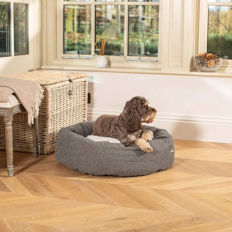 Donut Bed in Granite Boucl by Lords & Labradors
