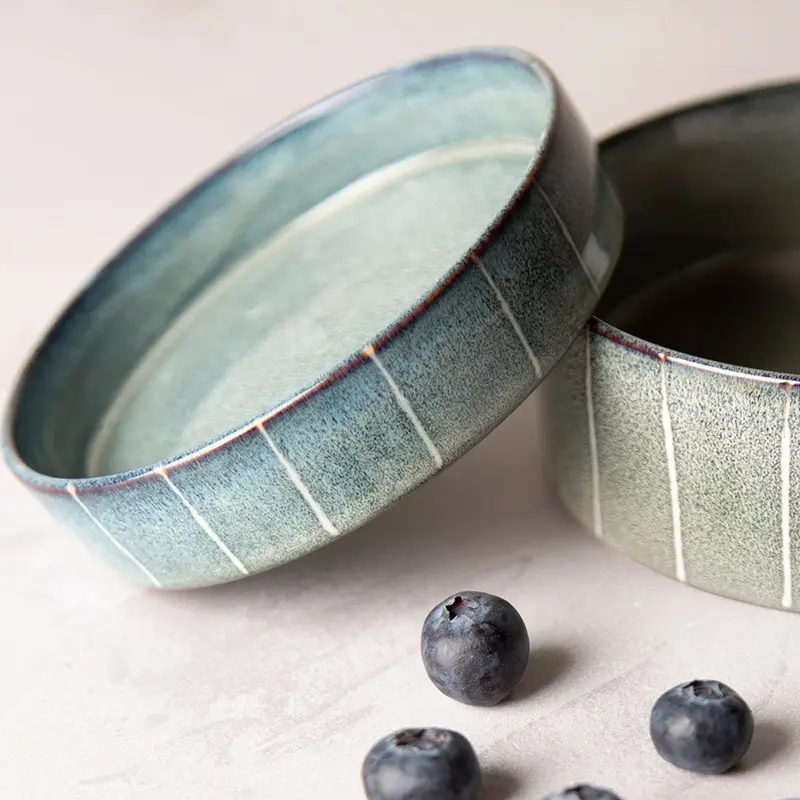 Scruffs Pinstripe Reactive Glaze Pet Saucer