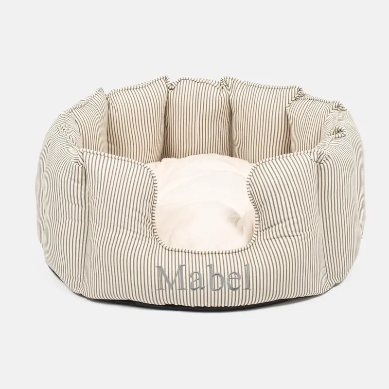 High Wall Bed For Cats With Removable Covers in Spots & Stripes by Lords & Labradors