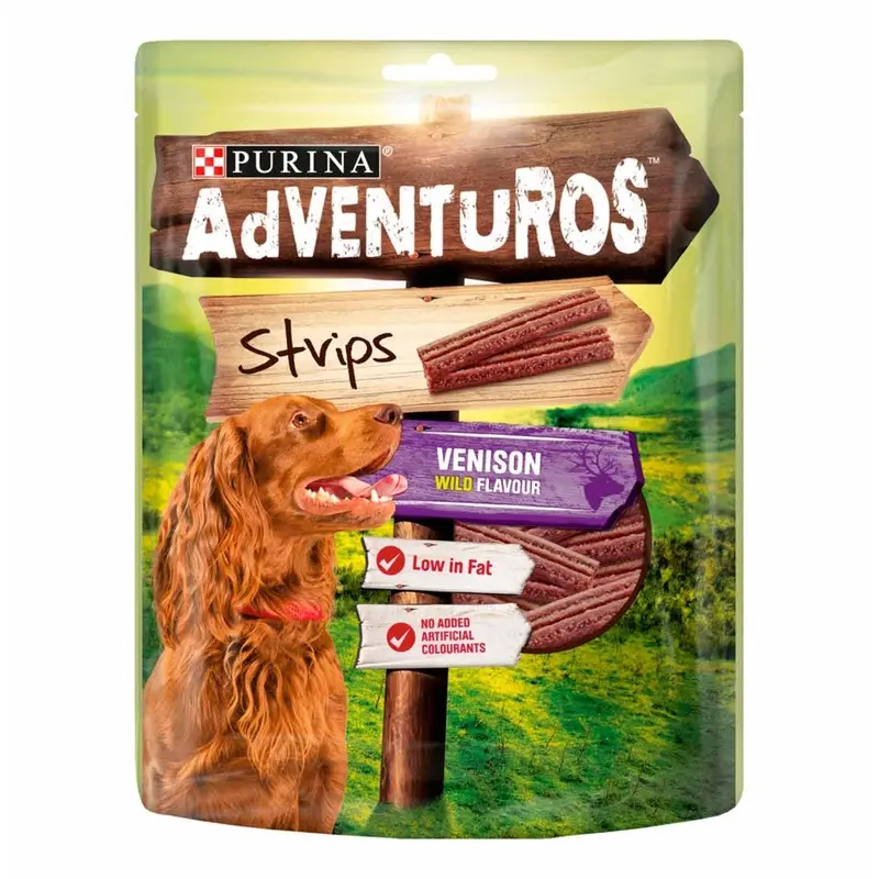 Purina ADVENTUROS Dog Treat Venison Wild Flavour Strips 90G