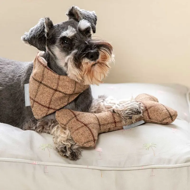 Bone Dog Toy in Balmoral Tweed by Lords and Labradors