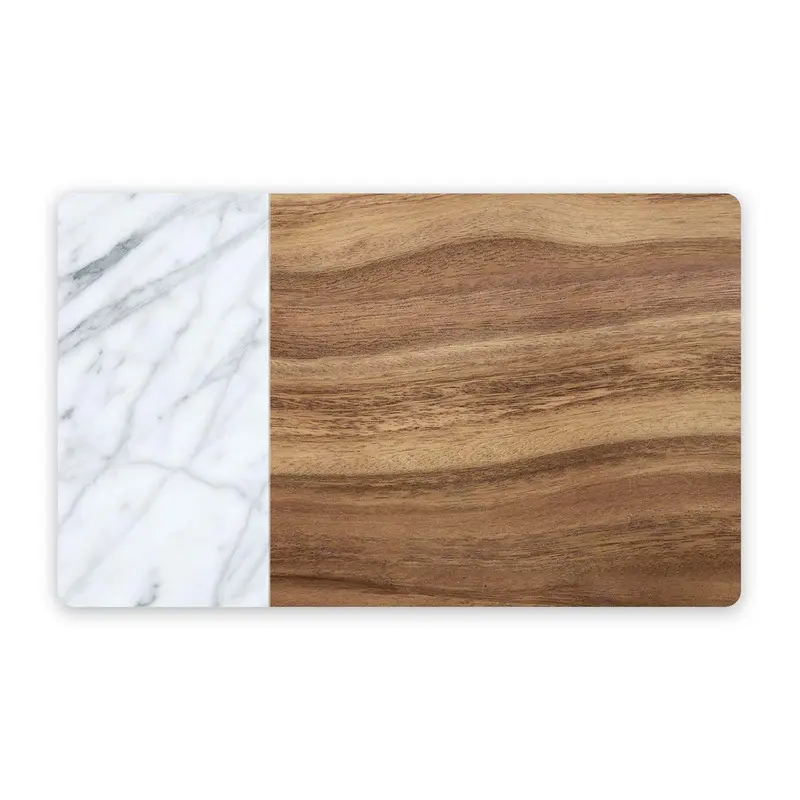 Acacia Wood & Carrara Marble Pet Placemat