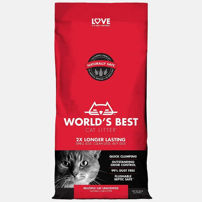 Worlds Best Multiple Cat Unscented Cat Litter 12.7kg