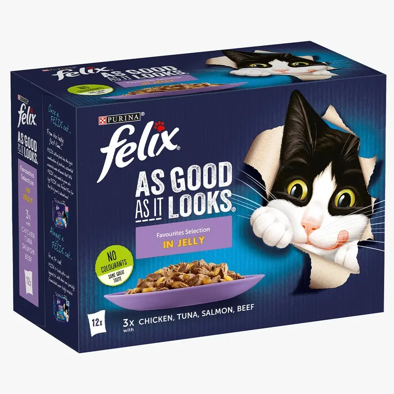 Felix As Good As it Looks Favourites Selection Wet Cat Food in Jelly (12 x 85g)