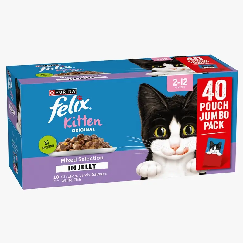 Felix Original Kitten Mixed Selection in Jelly Wet Cat Food (40 x 85g)