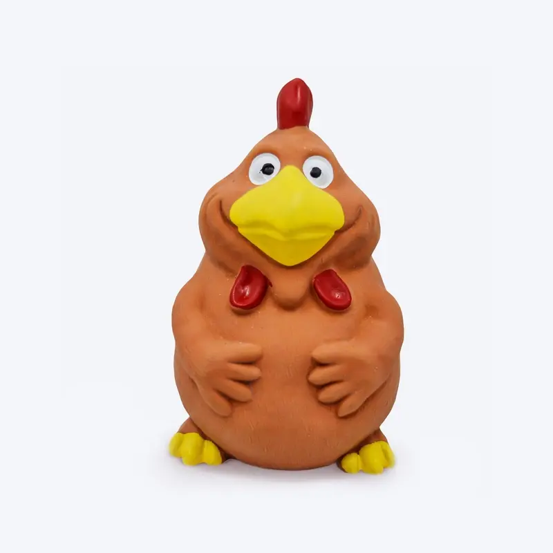 FOFOS Rooster Latex Bi Squeaky Chew Toy For Dog - Brown