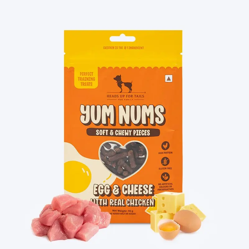 HUFT Yum Nums Soft & Chewy Sticks Egg & Cheese With Real Chicken Treat For Dogs - 75g