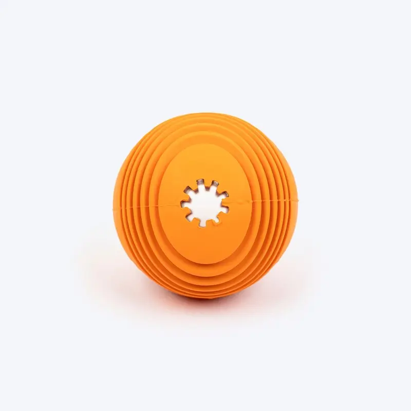 TLC Spiral Textured Ball Chew Toy For Dog - Orange