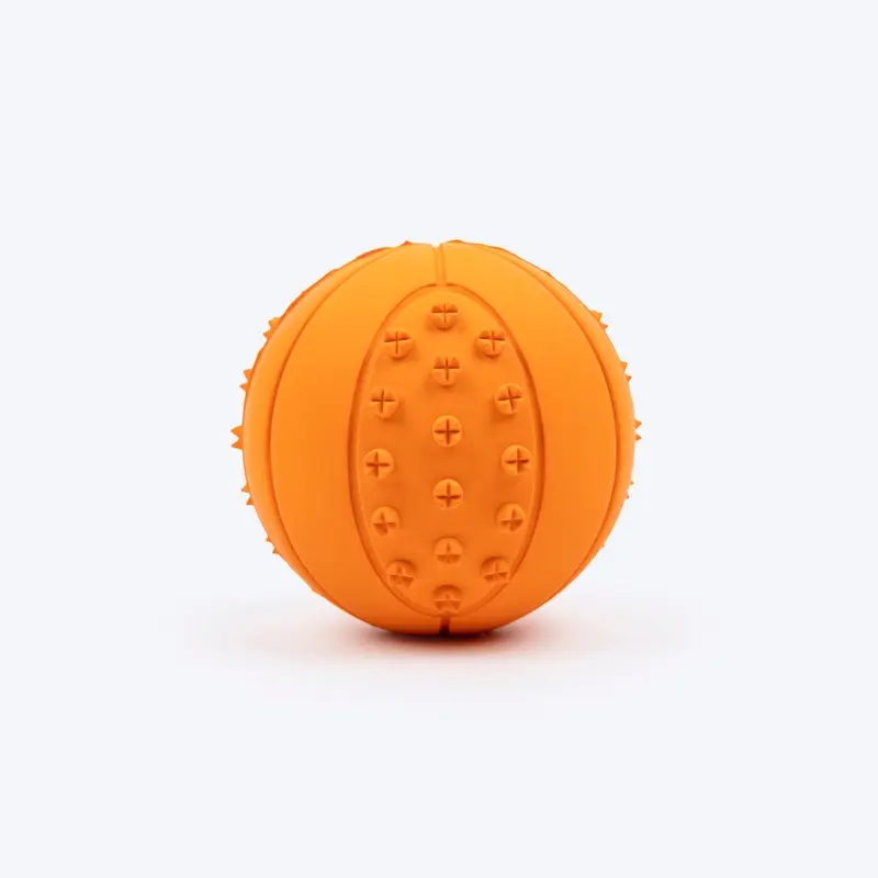TLC Textured Ball Squeaky Chew Toy For Dog - Orange