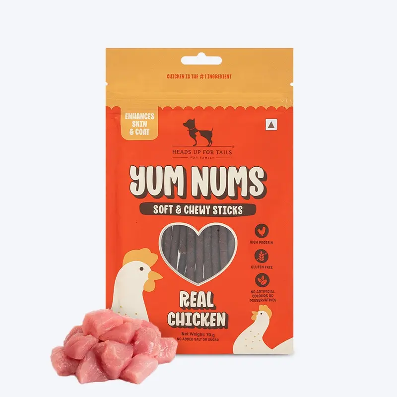 HUFT Yum Nums Soft & Chewy Sticks Real Chicken Treat For Dogs - 70 g