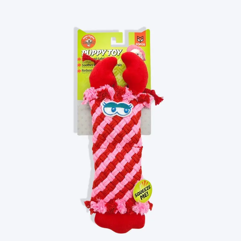 FOFOS Lobster Dental Chew Toy For Puppy - Red