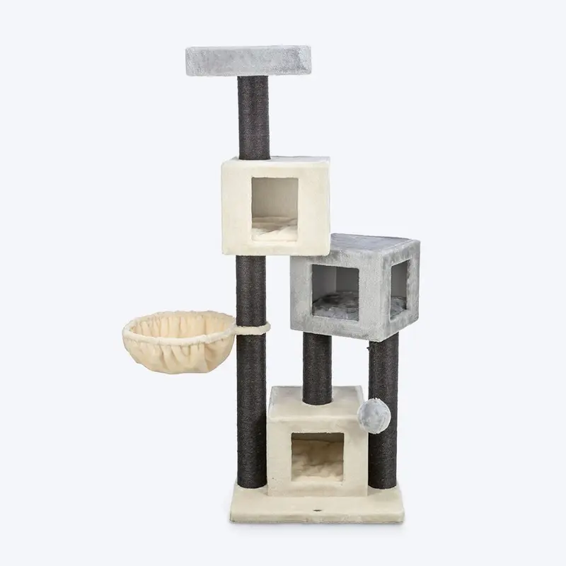 Trixie Enzo Scratching Post Cat Tree - Cream & Grey
