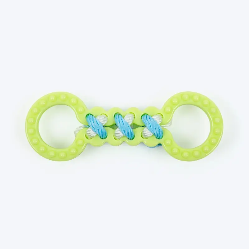 TLC Twin Rings Chew Toy For Puppies & Small Dogs - Green