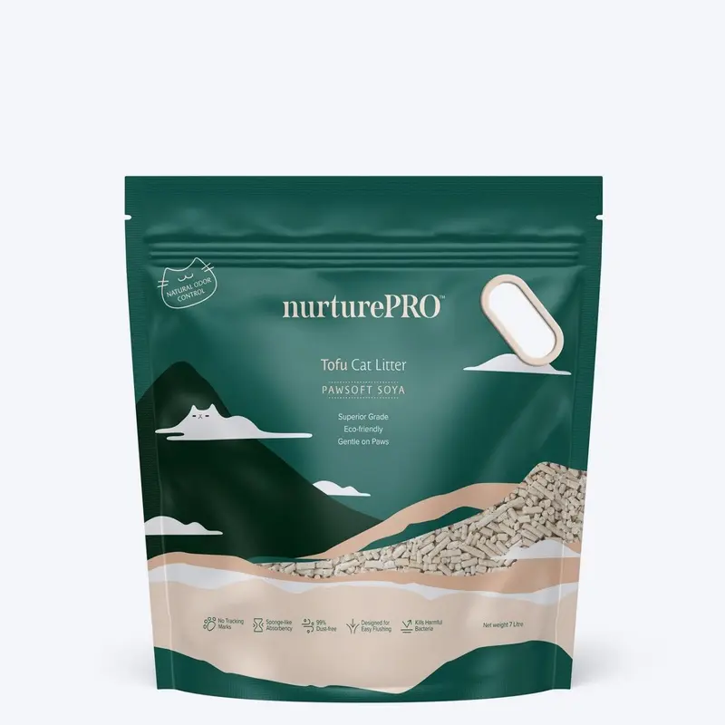 Nurture Pro Tofu Cat Litter Soya (Flushable & Lasts 4 Weeks) - 7 L (2.75Kg)