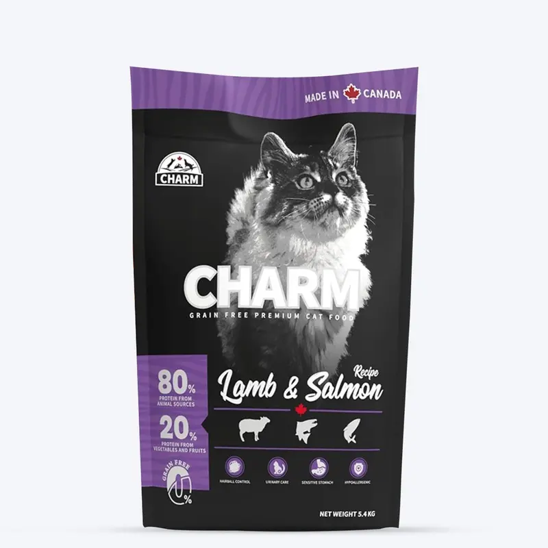 Charm Premium Lamb & Salmon Recipe Grain Free Dry Food For Cat