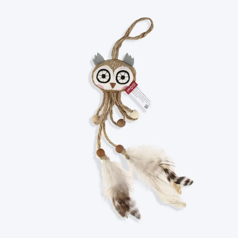 GiGwi Owl Catch & Scratch Eco-Line Cat Toy - White