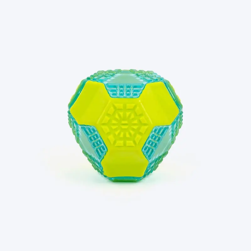 Dash Dog Grip & Go Squeaky Ball For Dog - Neon Green & Blue