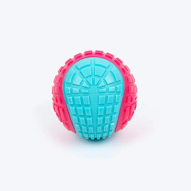 Dash Dog Squeaky Serve Tennis Ball Fetch Toy For Dog - Pink & Turquoise - L
