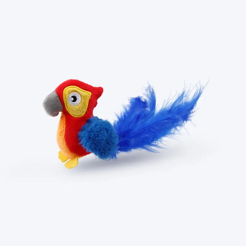 GiGwi Melody Chaser Cat Toy - Red Parrot (with Motion Activated Sound Chip)