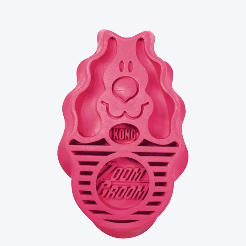 KONG Raspberry Zoom Groom Dog Grooming Brush