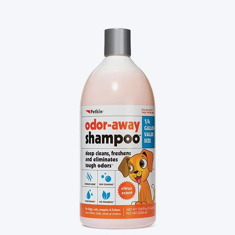 Petkin Odor-Away Shampoo For Dogs & Cats - Citrus - 1000 ml