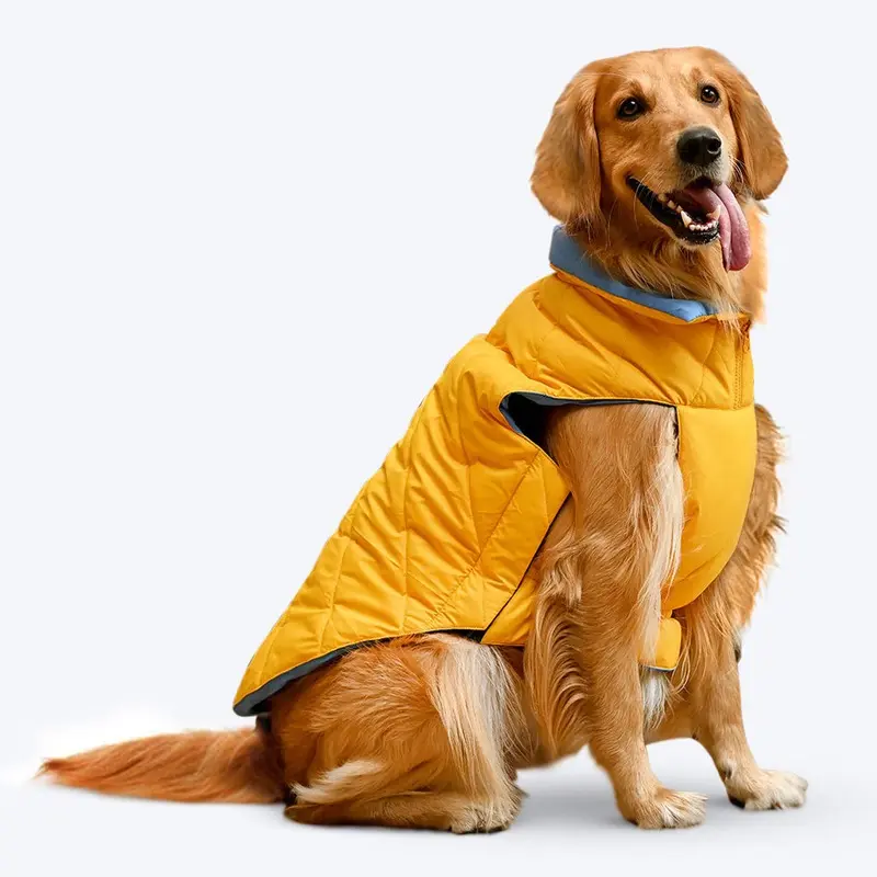HUFT Cozy Pupper Reversible Dog Jacket - Yellow/Ocean Blue