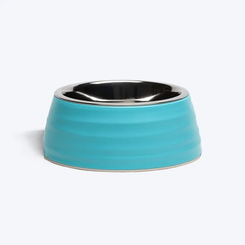 HUFT Waves Embossed Melamine Bowl For Dogs - Blue