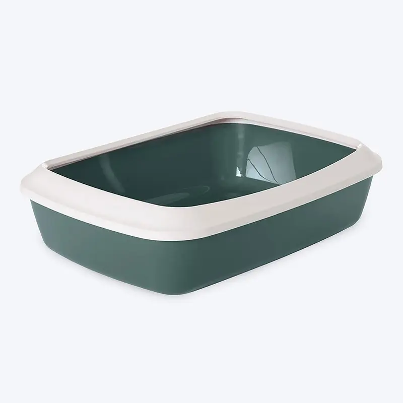 Savic IRIZ Cat Litter Tray with Rim - Nordic Green - 20 x 14 x 5 inches