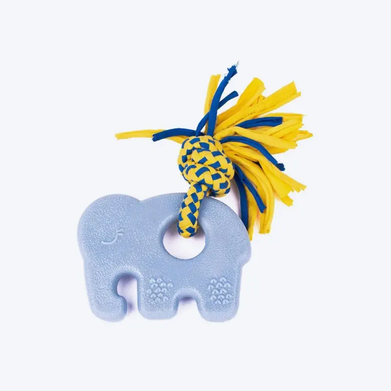 Zippy Paws Elliot The Elephant ZippyTuff Teether Chew Toy For Dog - Blue