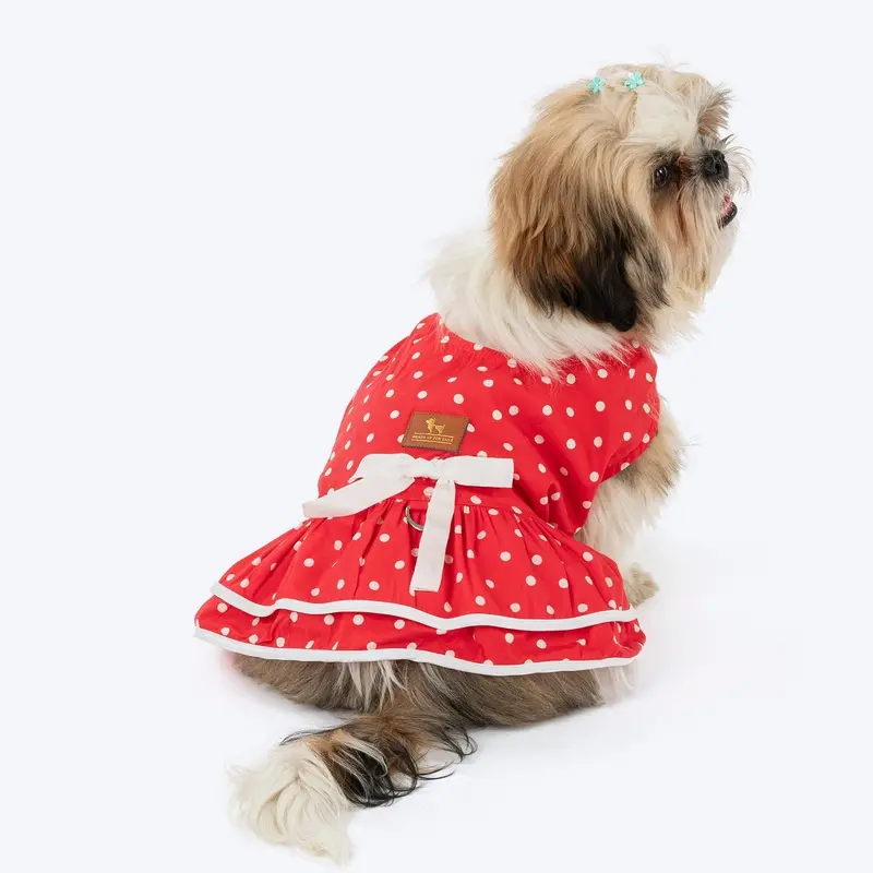 HUFT Polka Pawfection Dress For Dogs - Red