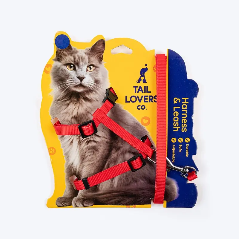 TLC Leash & Harness Set For Cat - Red
