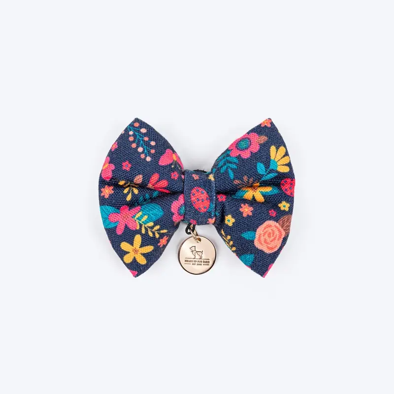 HUFT Bloomscape Printed Bow Tie For Small Dog - Navy